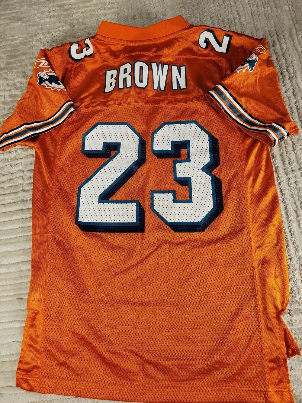 Reebok Ronnie Brown Miami Dolphins Jersey Youth Medium 10-12 Football Boys Kids